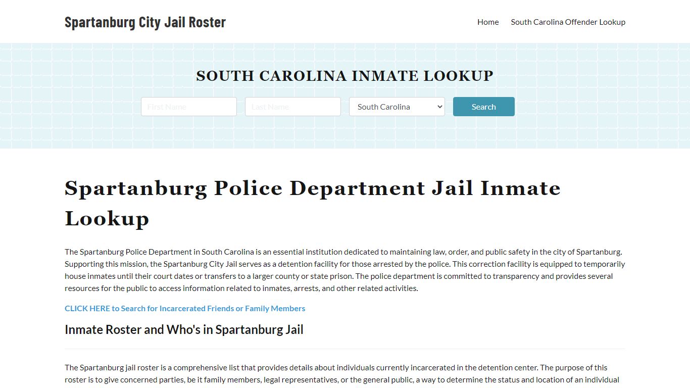 Spartanburg Police Department & City Jail, SC Inmate Roster, Arrests ...